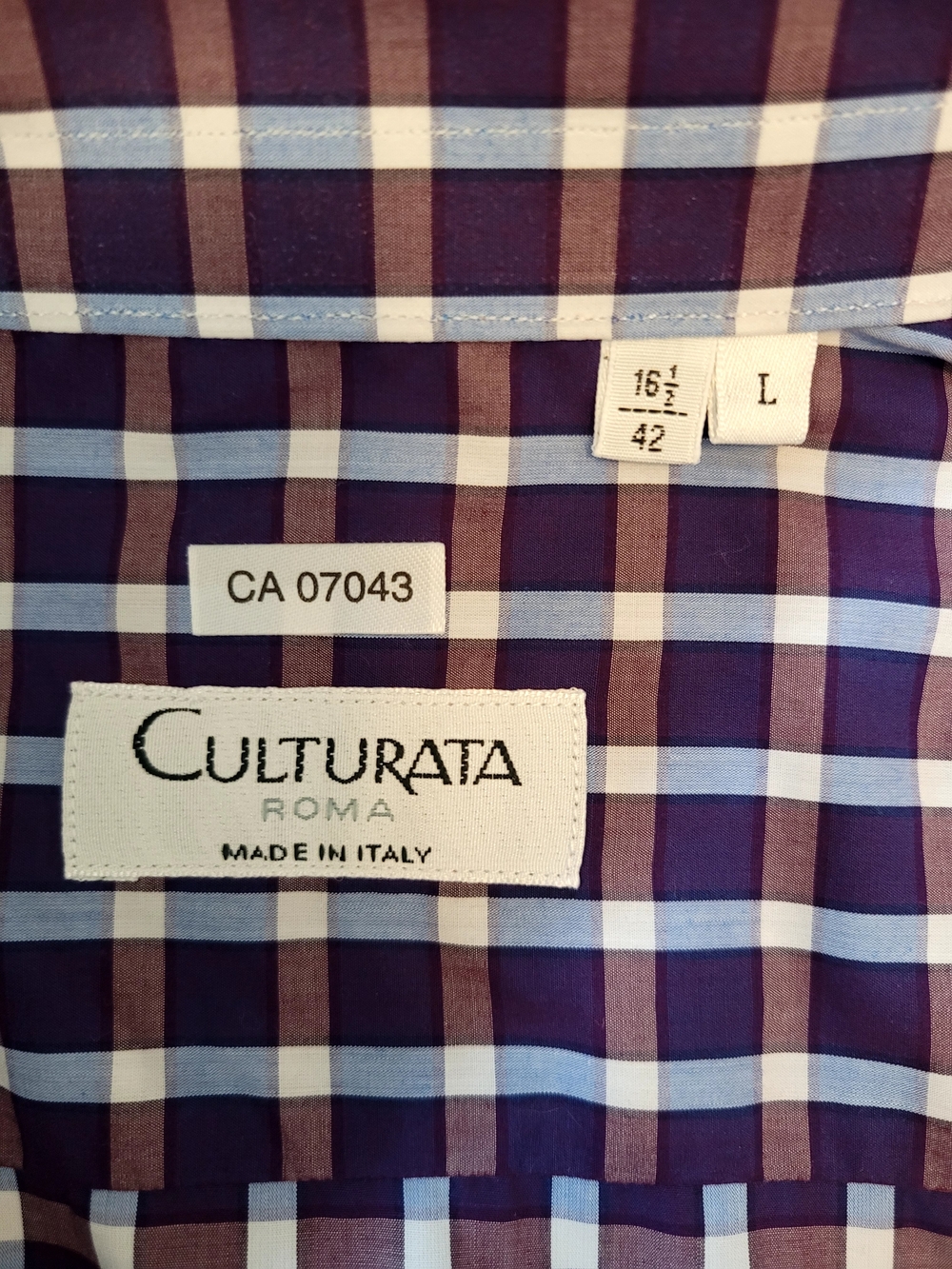 New Culturata Men's Dress Shirt. Made In Italy 100% Cotton Sz 16.5 - Picture 2 of 10